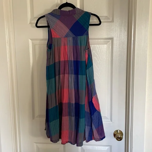 Anthropologie Checkered Midi Dress with Side pockets - Picture 6 of 7